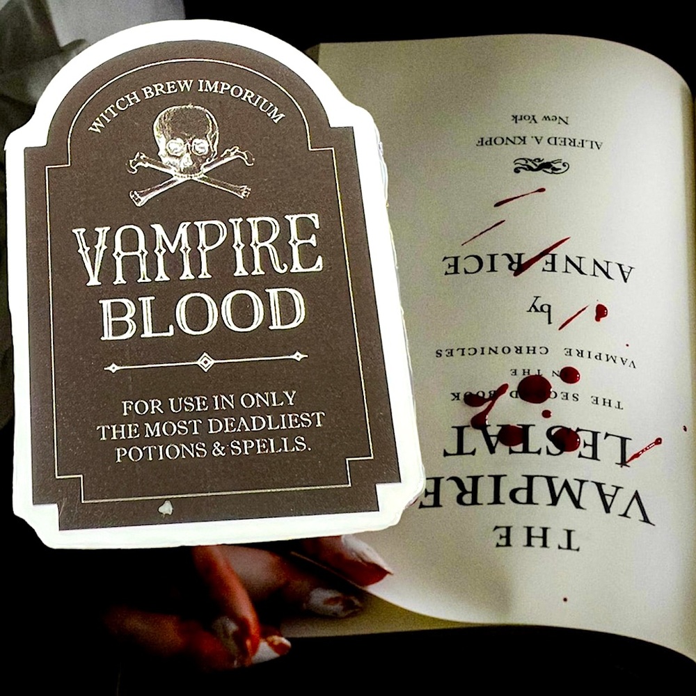 VAMPIRE BLOOD Witchy Sorceress Supreme Potion B0ttle Label Sticker Spell Occult